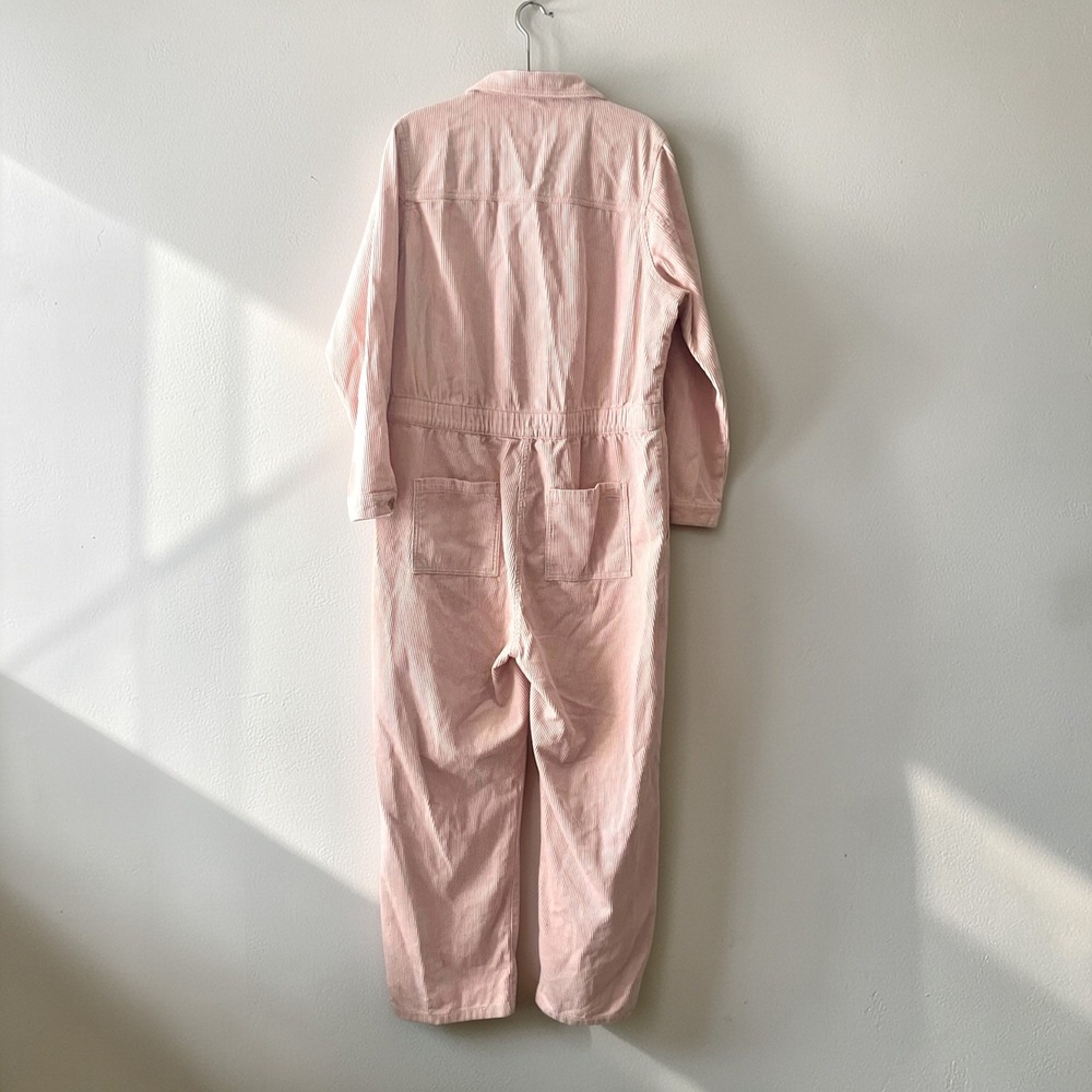 Celebrity Pink Cotton Corduroy Jumpsuit Women's XXL Pink Button Front - Picture 3 of 6